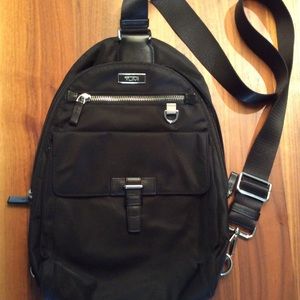 TUMI NEW Nylon & Leather Trim Backpack/Sling Bag!!